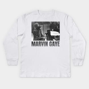 marvin gaye simple urban black n white Kids Long Sleeve T-Shirt